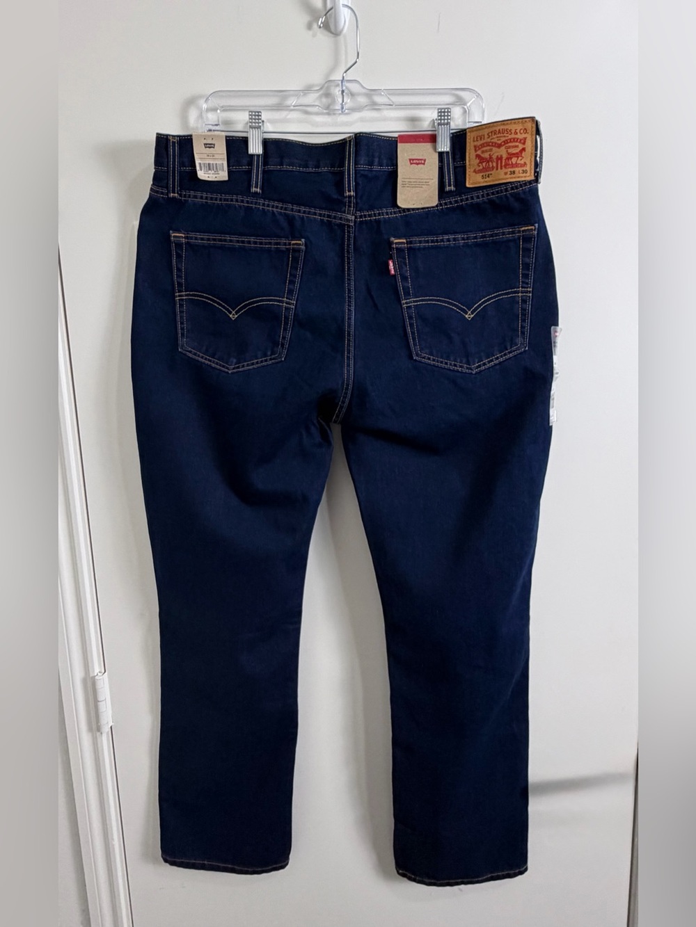 Levi’s 514 Men’s Straight Fit Jeans W38 L30 Dark Wash NWT - Picture 10 of 15